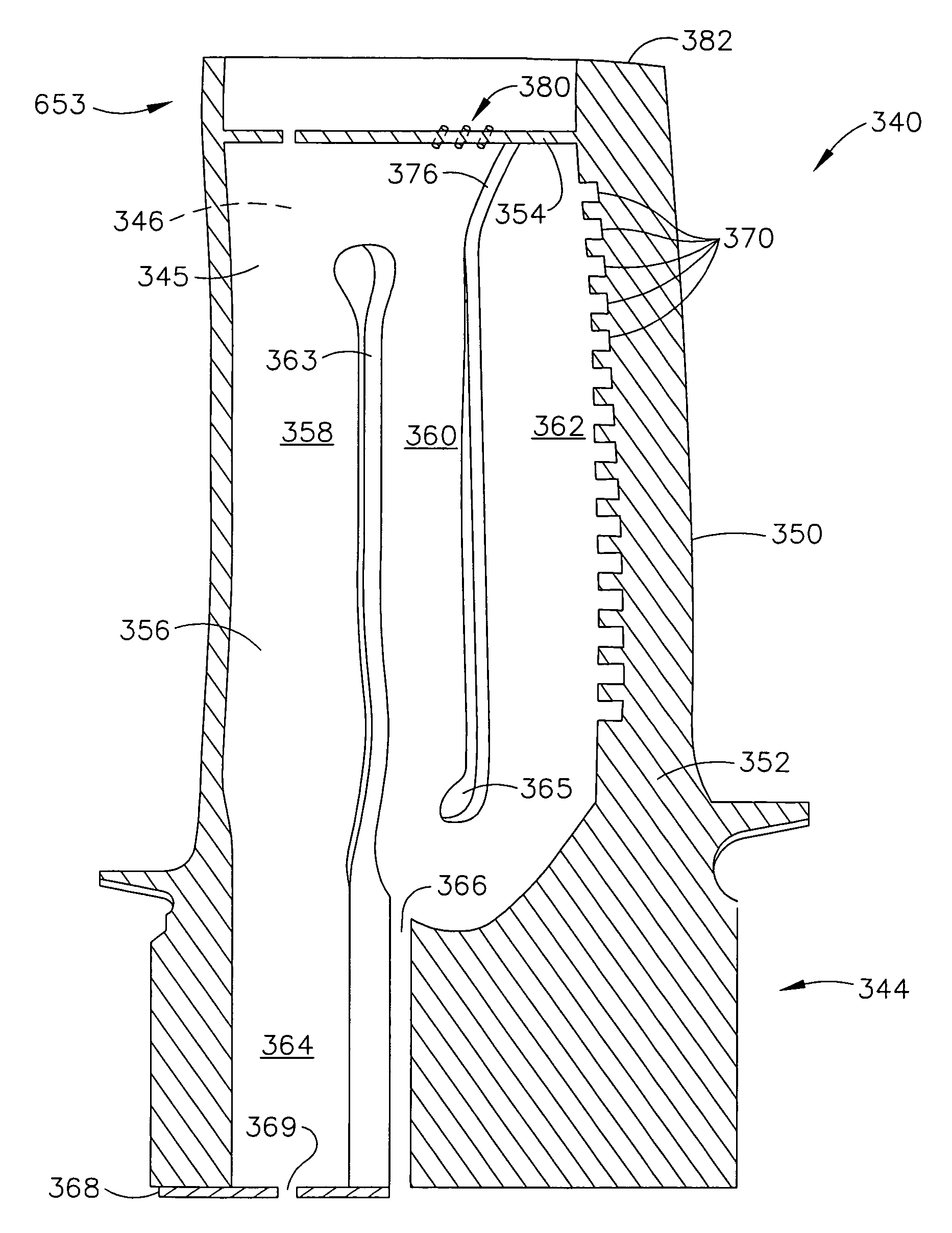 Method and apparatus for cooling gas turbine rotor blades