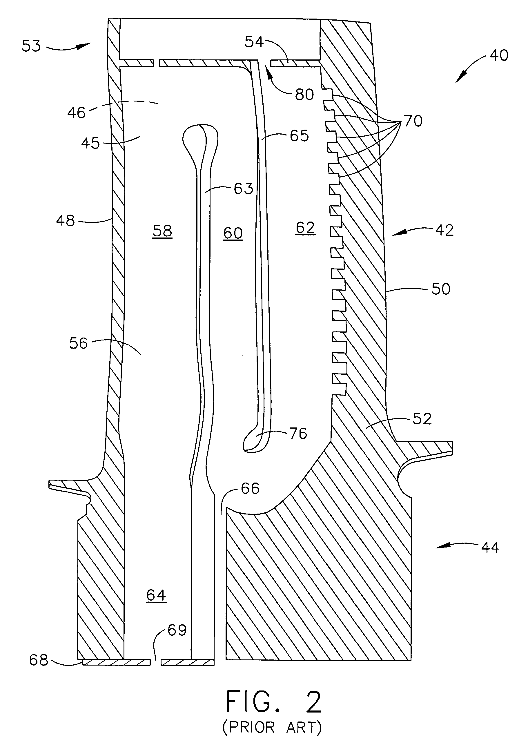 Method and apparatus for cooling gas turbine rotor blades