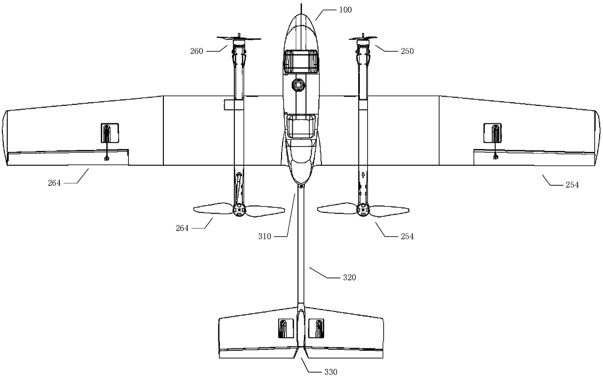 Adjustable type rotor-wing power machine head device for fixed-wing unmanned aerial vehicle