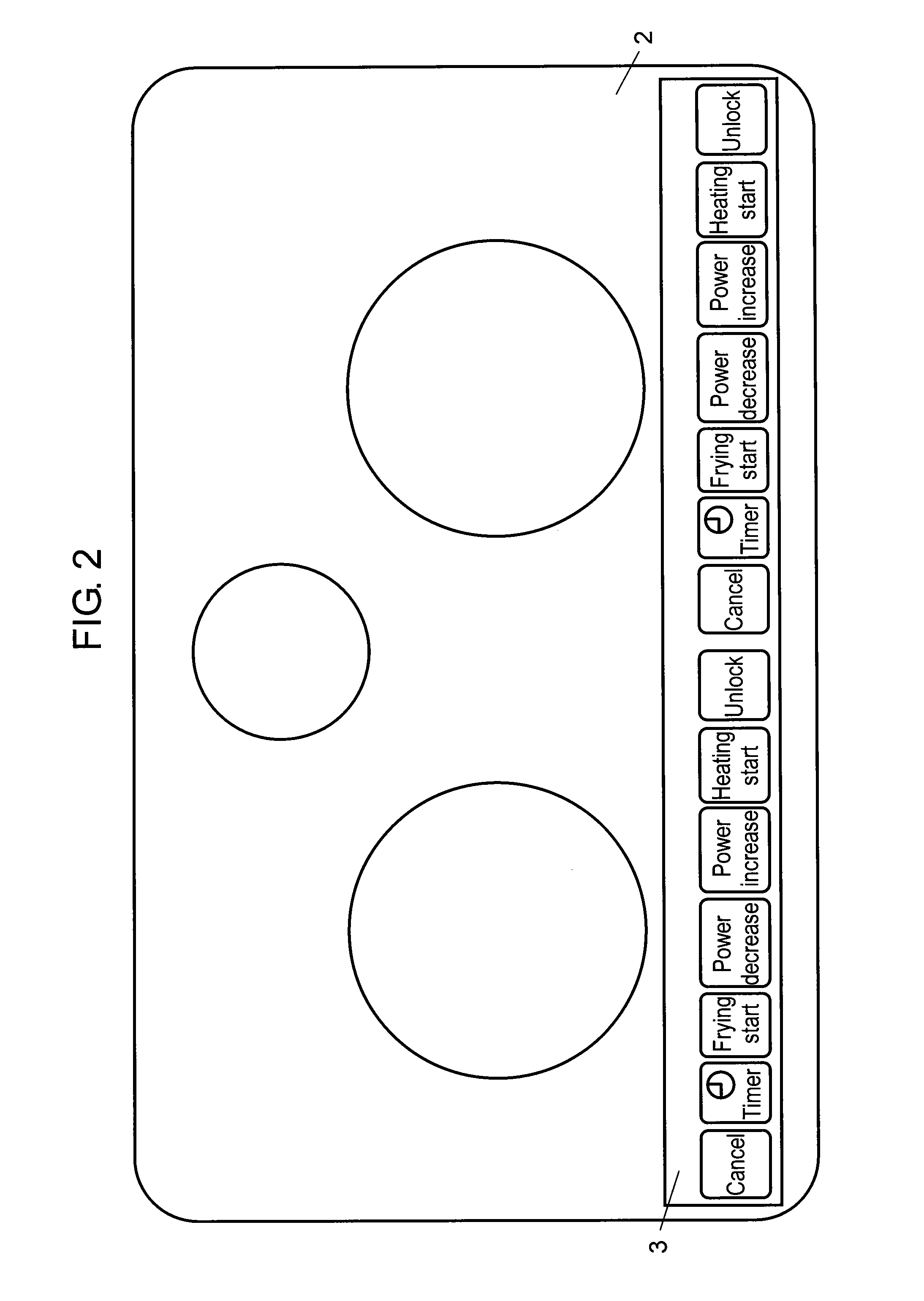 Heating cooker having touch control