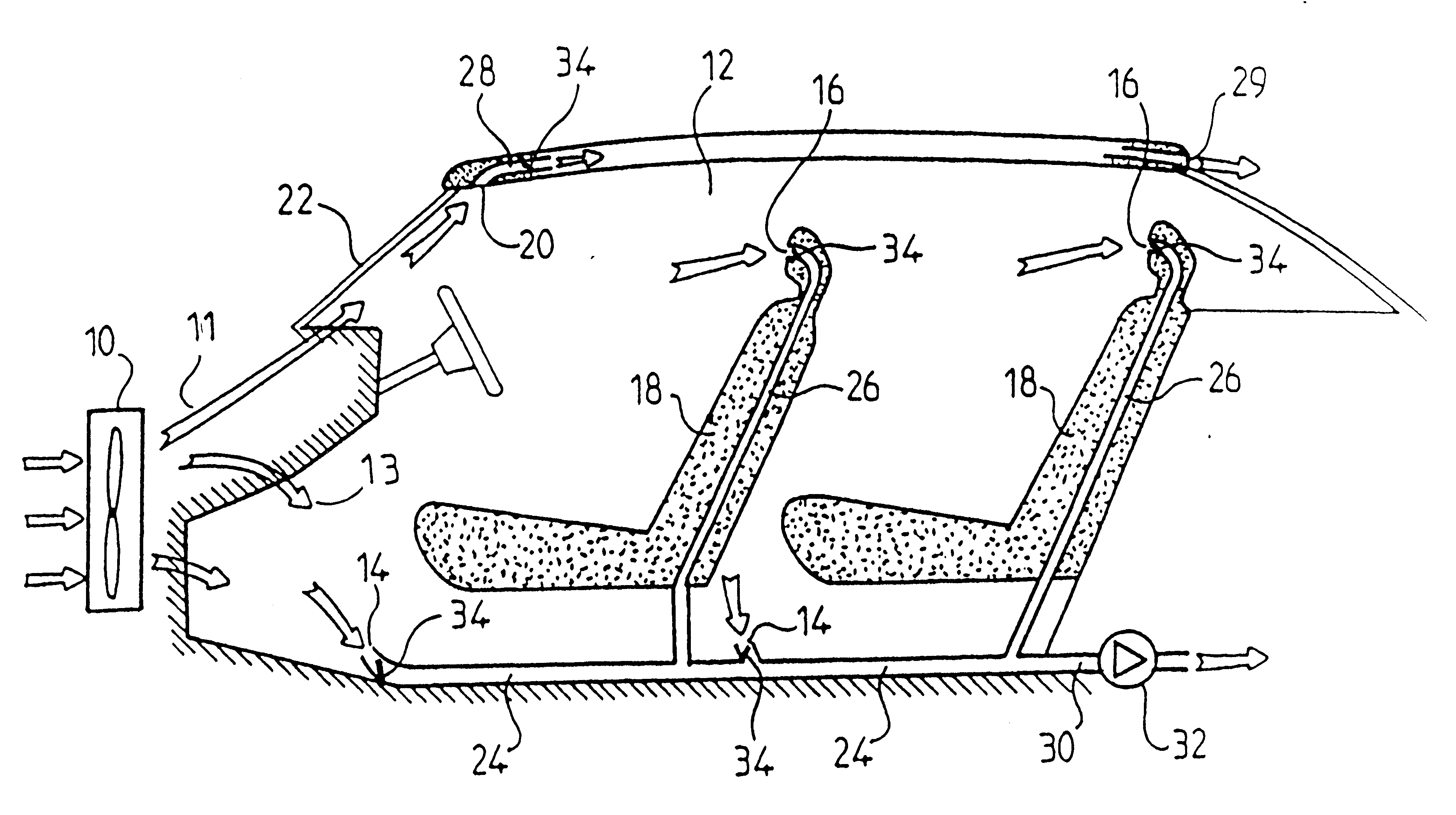 Installation for heating and/or ventilating the passenger compartment of a vehicle employing selective extraction of air