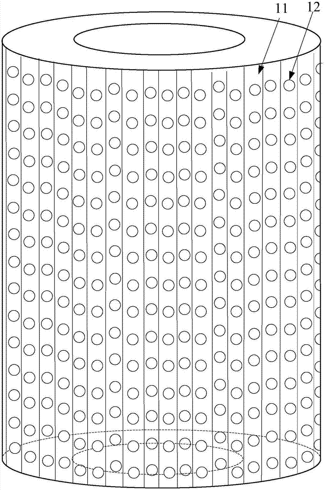 An optical fiber core butt matrix structure