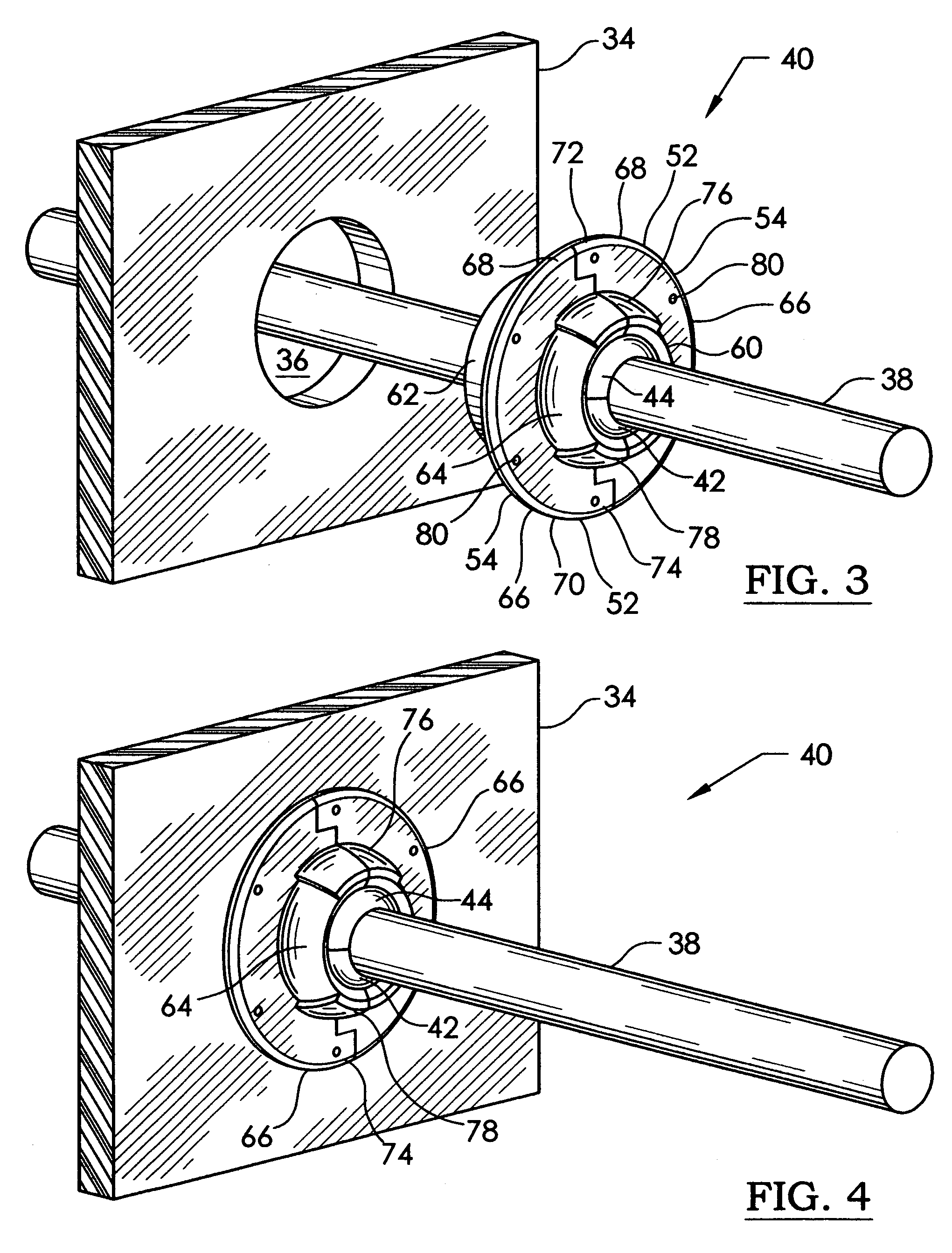 Cable grommet with ball and socket
