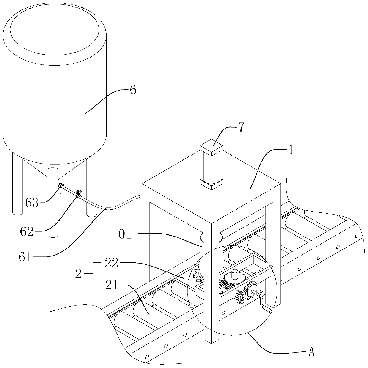 Filling device and technology for dry-powder extinguisher