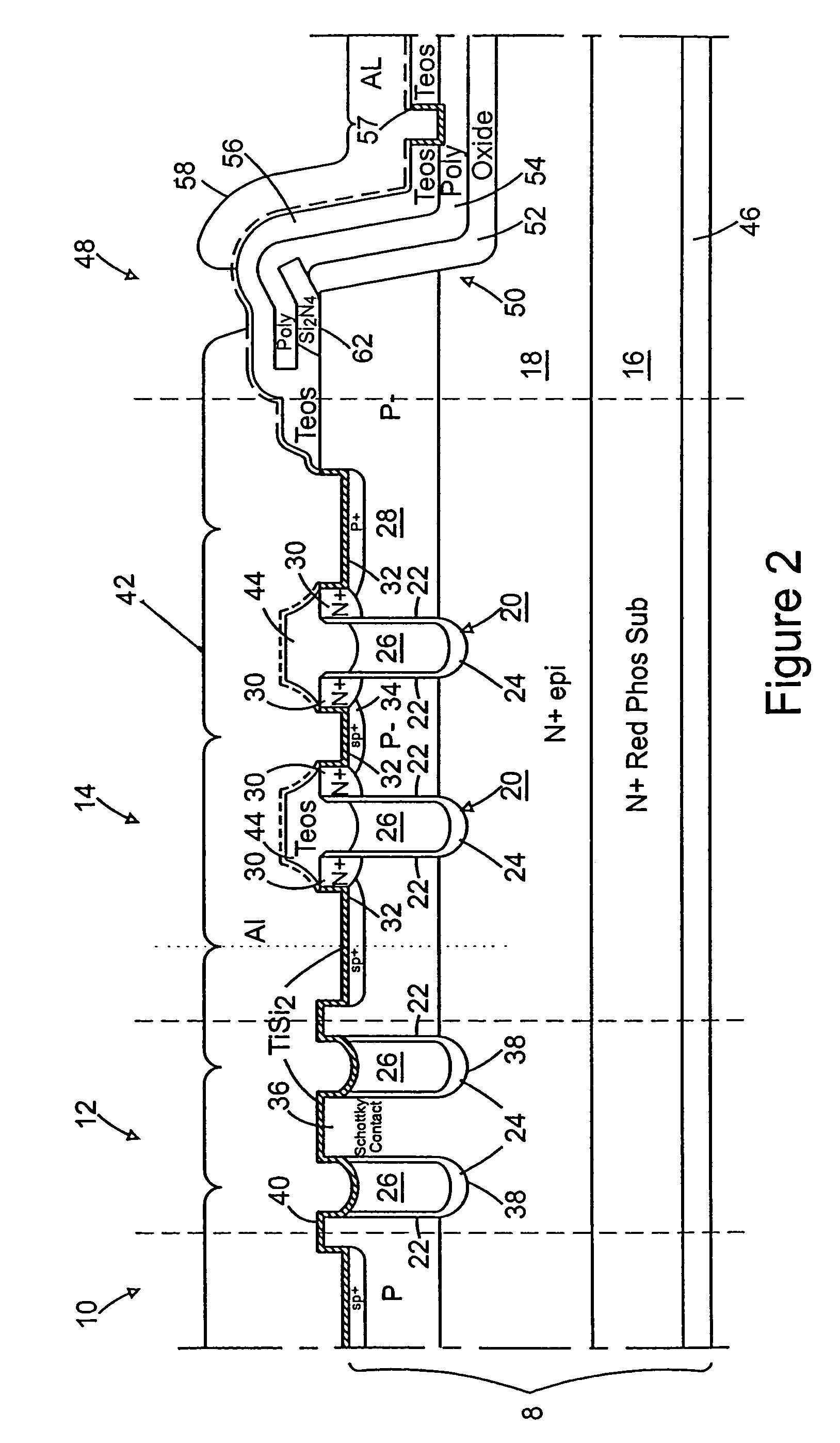 Integrated FET and schottky device