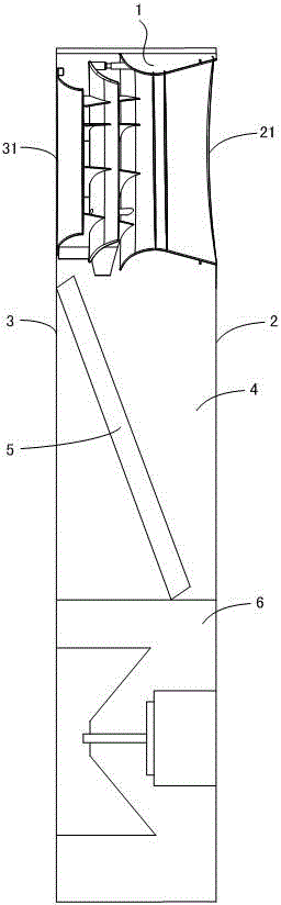 Air-conditioner air supply device with airflow distribution components