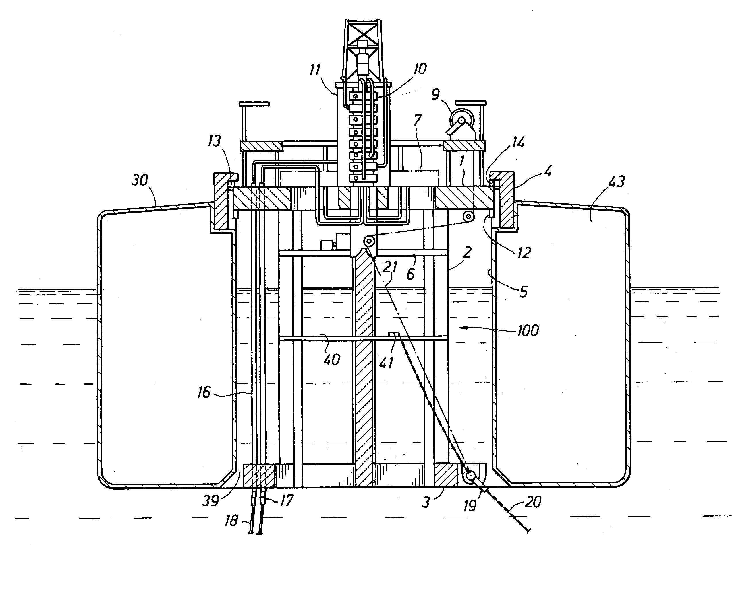 Large diameter mooring turret with compliant deck and frame