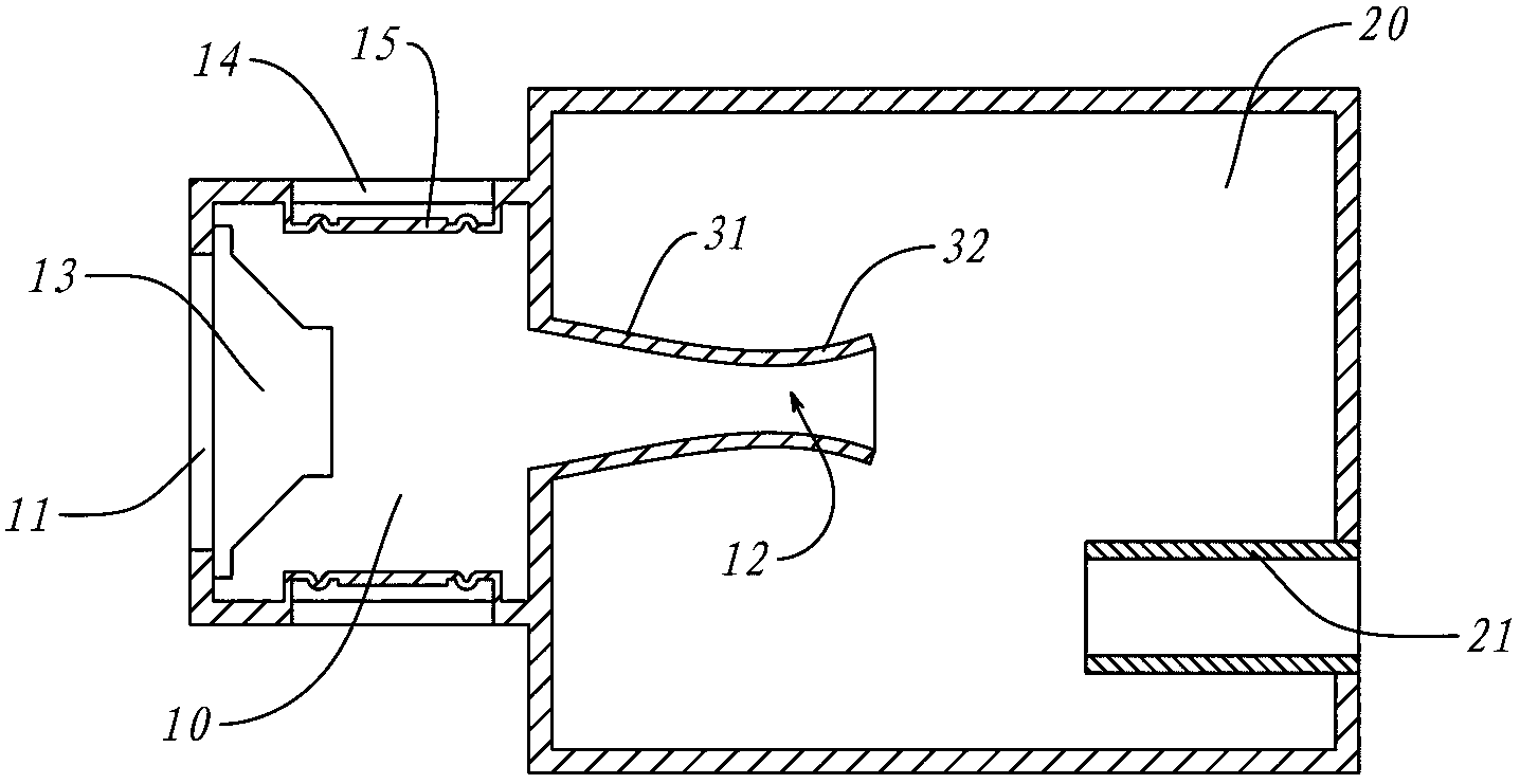 Loudspeaker box structure with loading hole