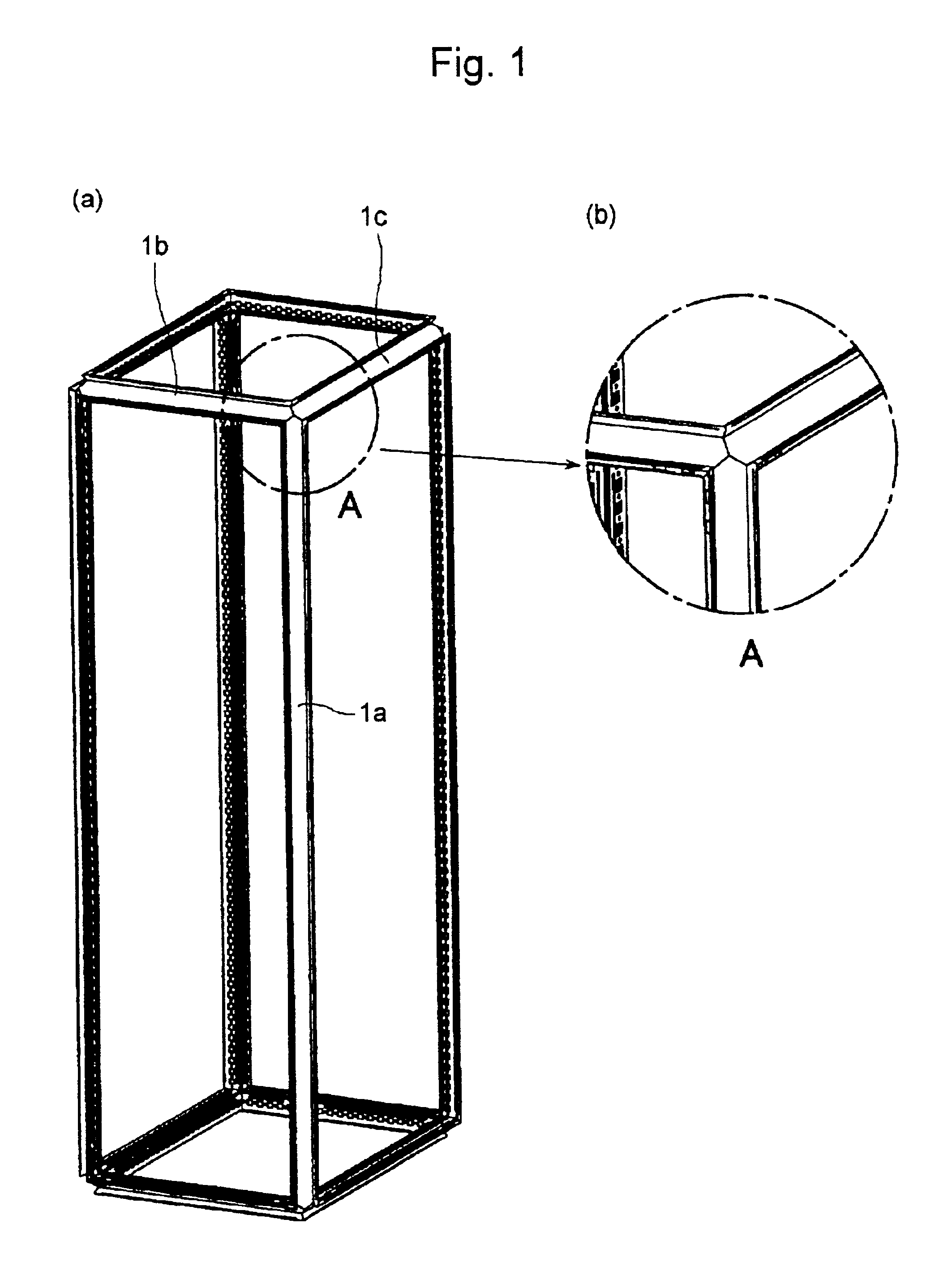 Frame for electrical and electronic equipment housing cabinets and a frame joining structure