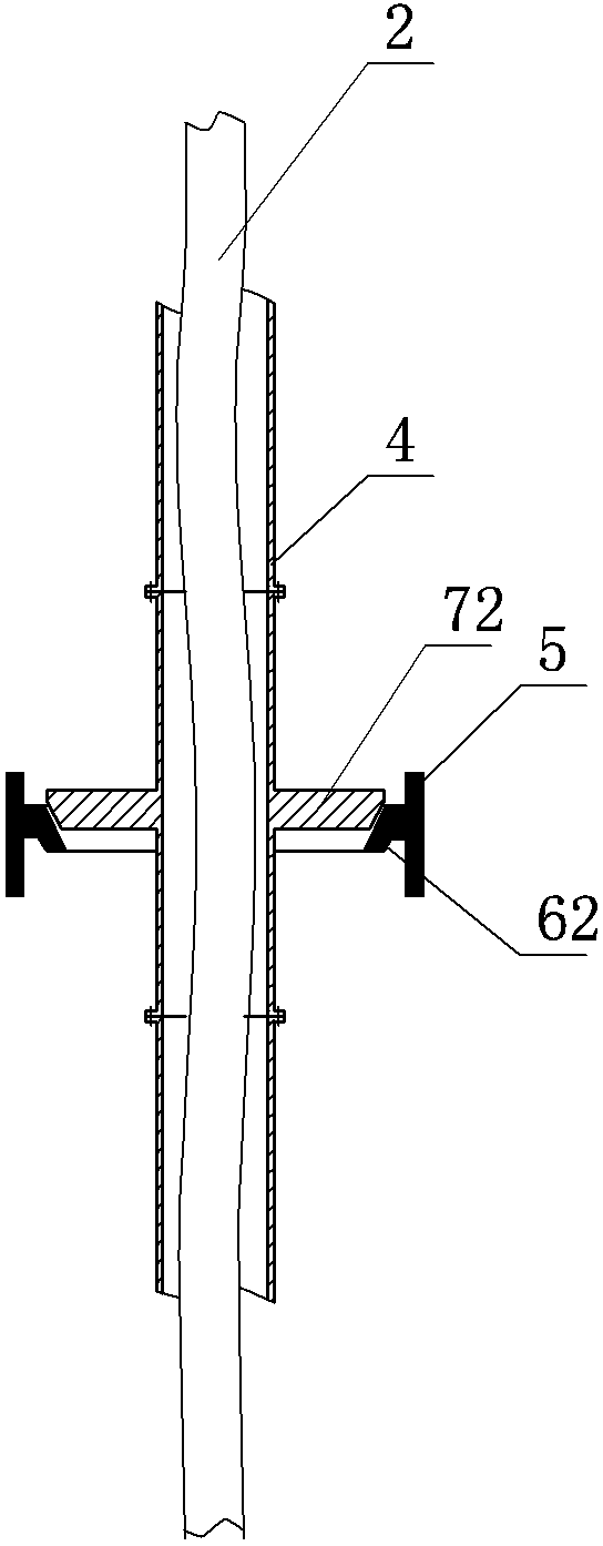 Hose type water outlet and return device in same water source well for water source heat pump central air conditioner