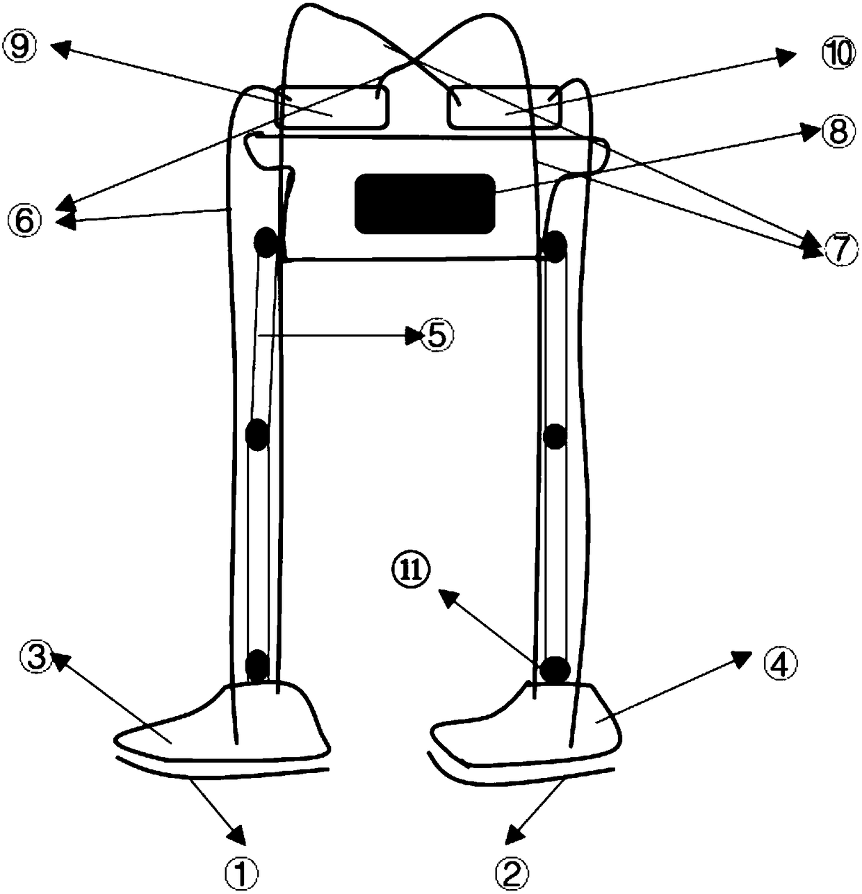 Device and control method for improving balance and walking speed of biped robot