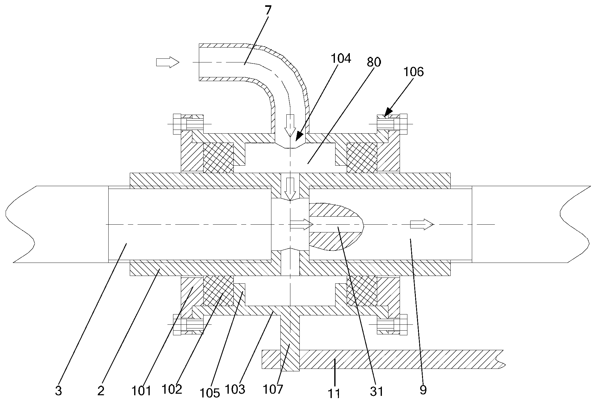 Water-supply device of rock drill and rock drill