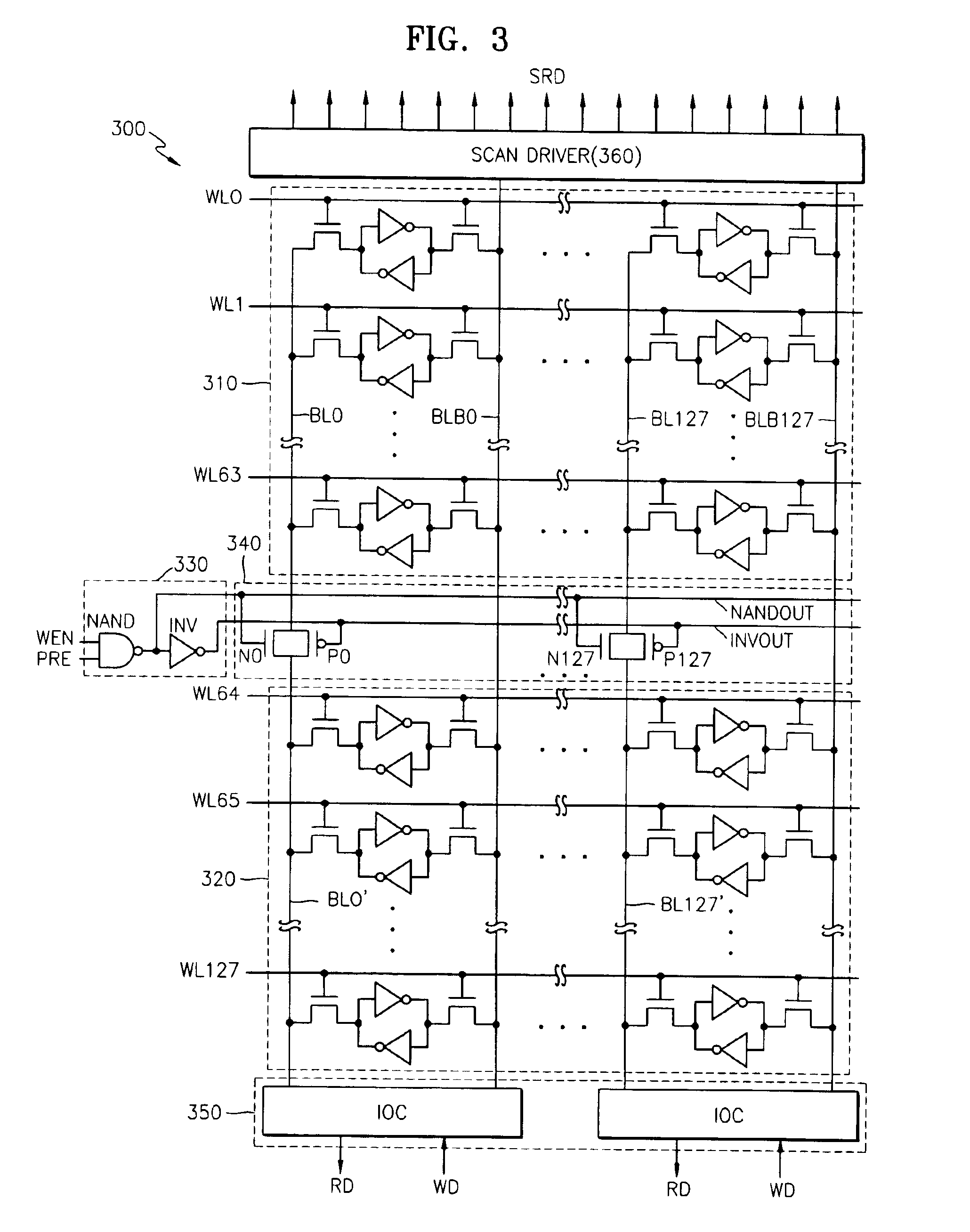 Semiconductor memory device with selectively connectable segmented bit line member and method of driving the same