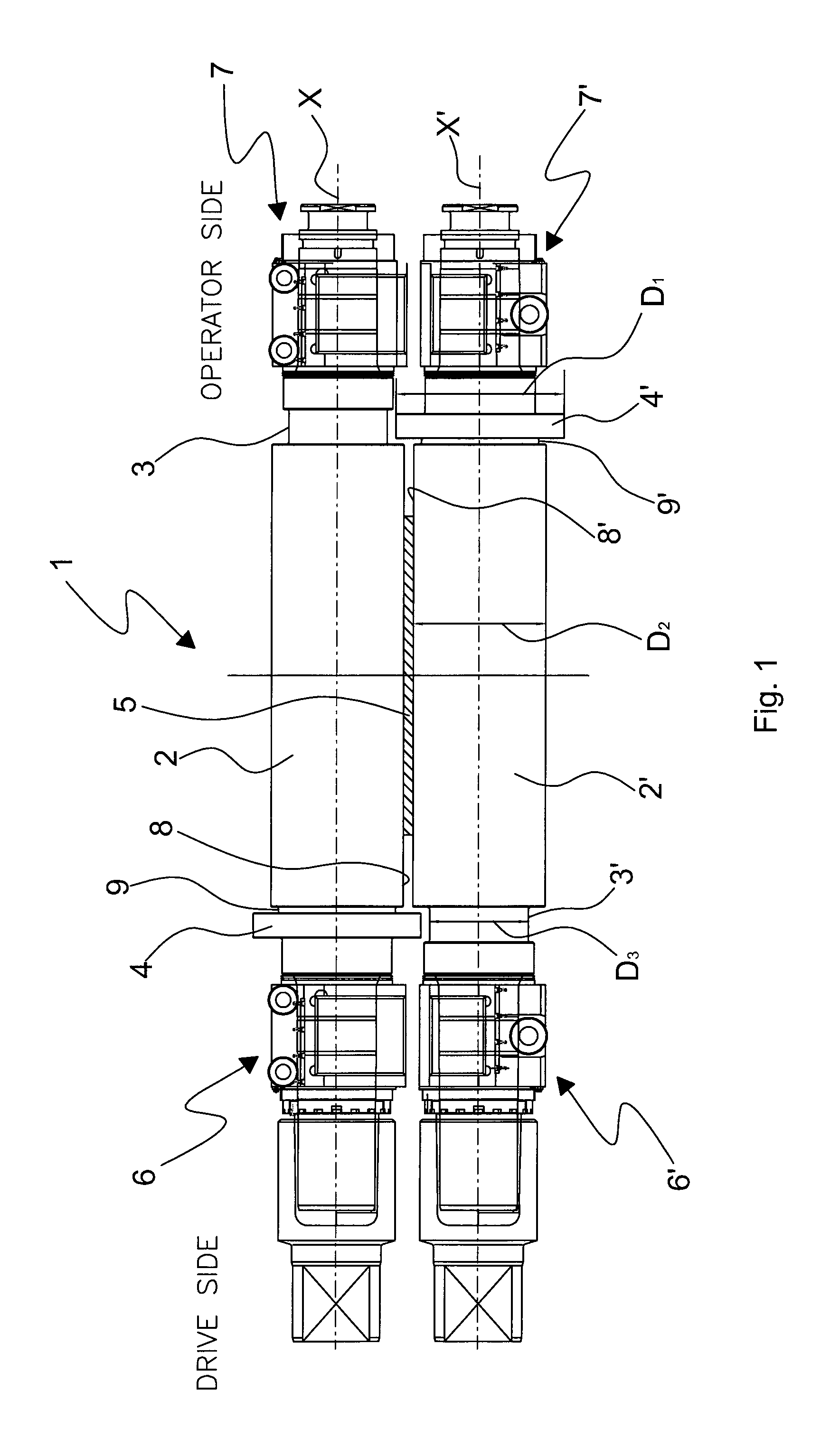 Zeroing system of a rolling stand