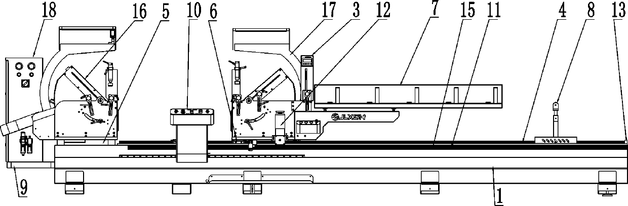 Double-end saw cutting machine with automatic locating function