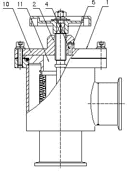 Valve cap of high-vacuum baffle valve