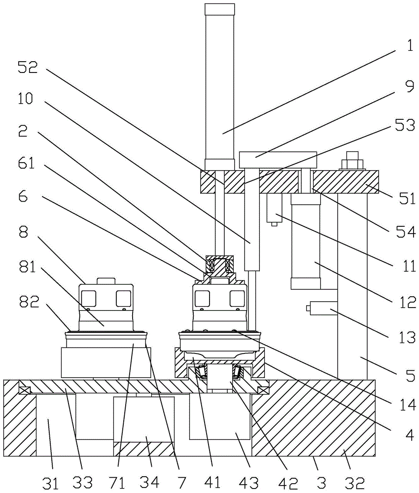 Vacuum cleaner motor press-fitting device and press-fitting method