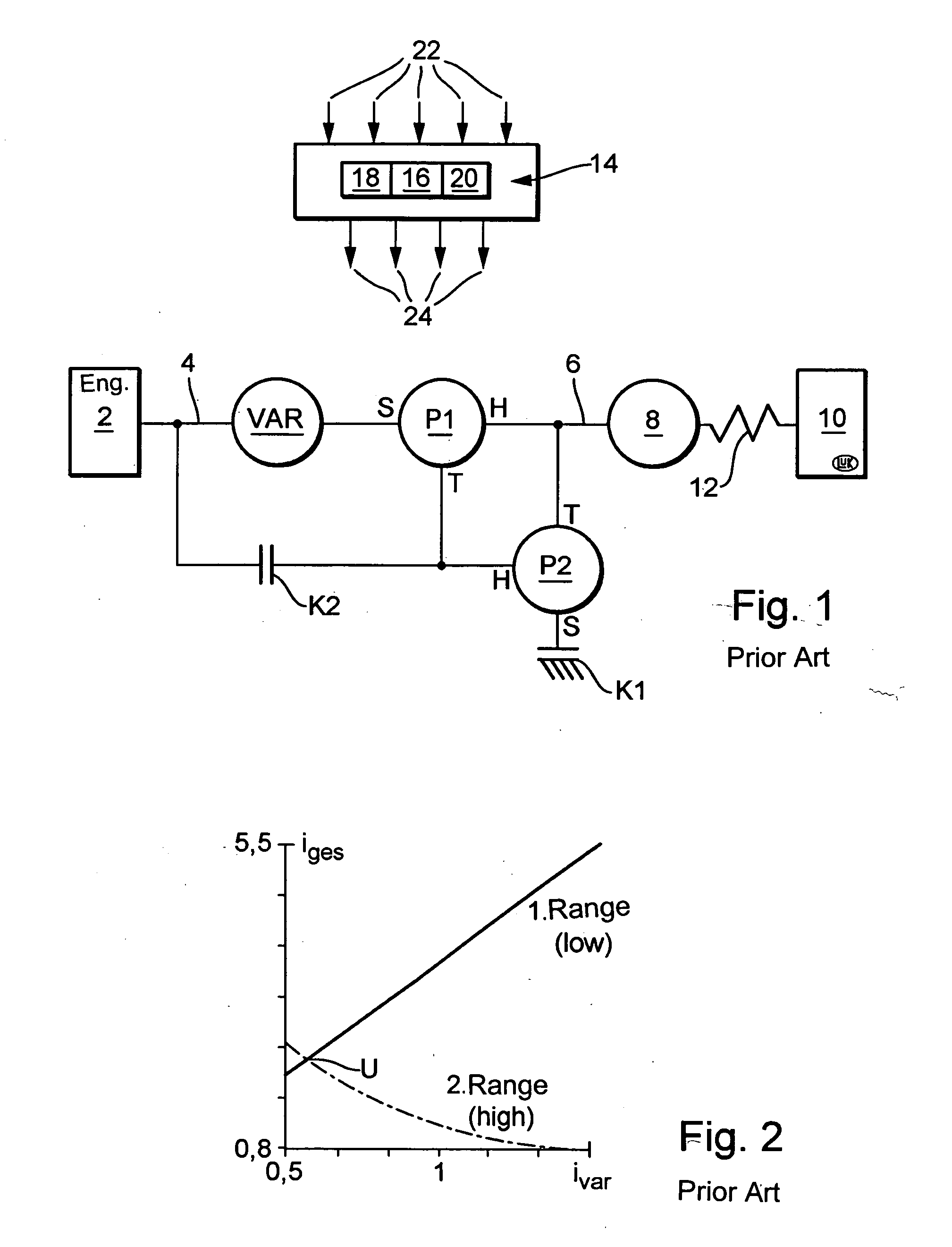 Method and system for the reduction of the jerk caused by range shifting of a CVT transmission with power division