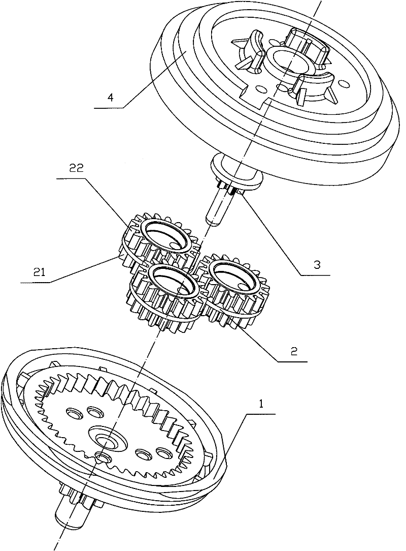 Gear drive mechanism in wing mirror reverse of automobile