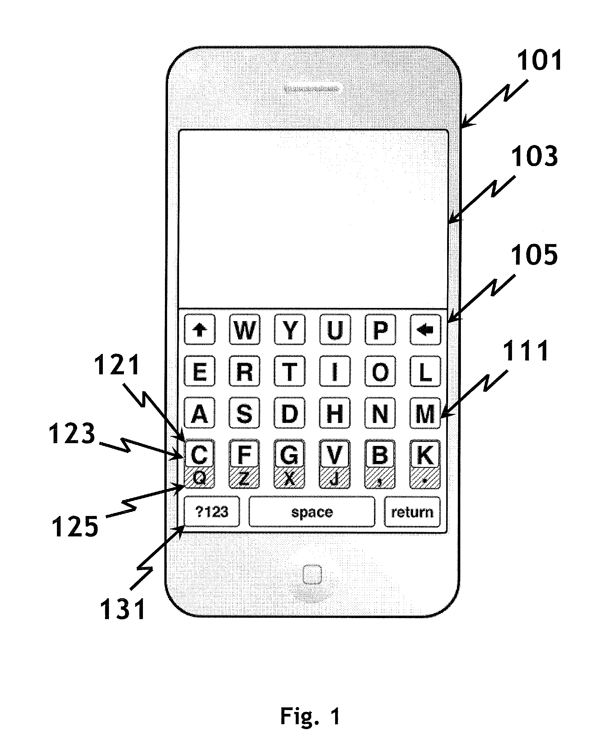 Alphanumeric keypad for touch-screen devices