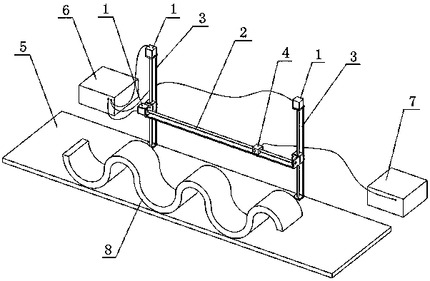 Device and method for automatically measuring geometric initial defects of structural member