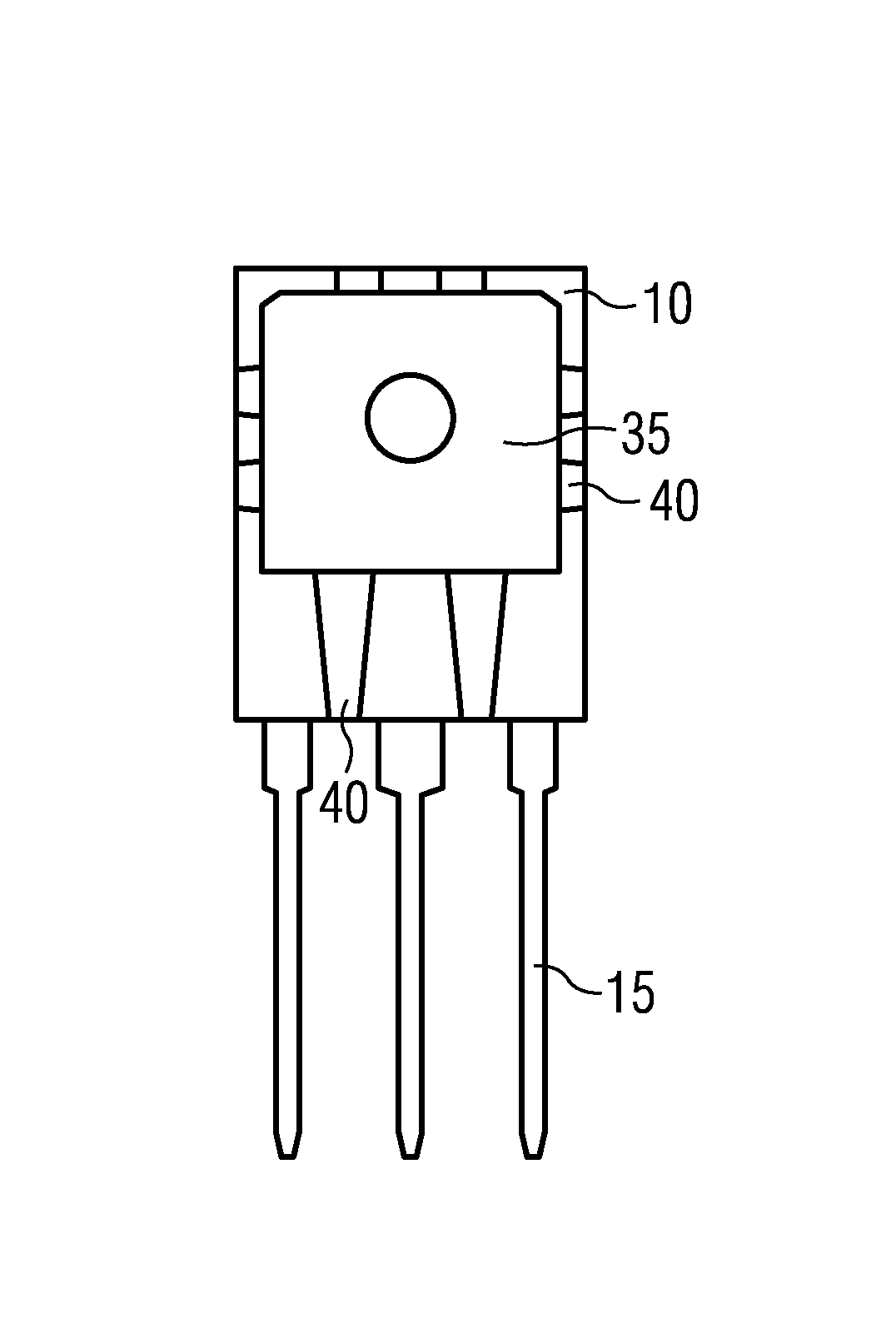 Semiconductor housing with rear-side structuring