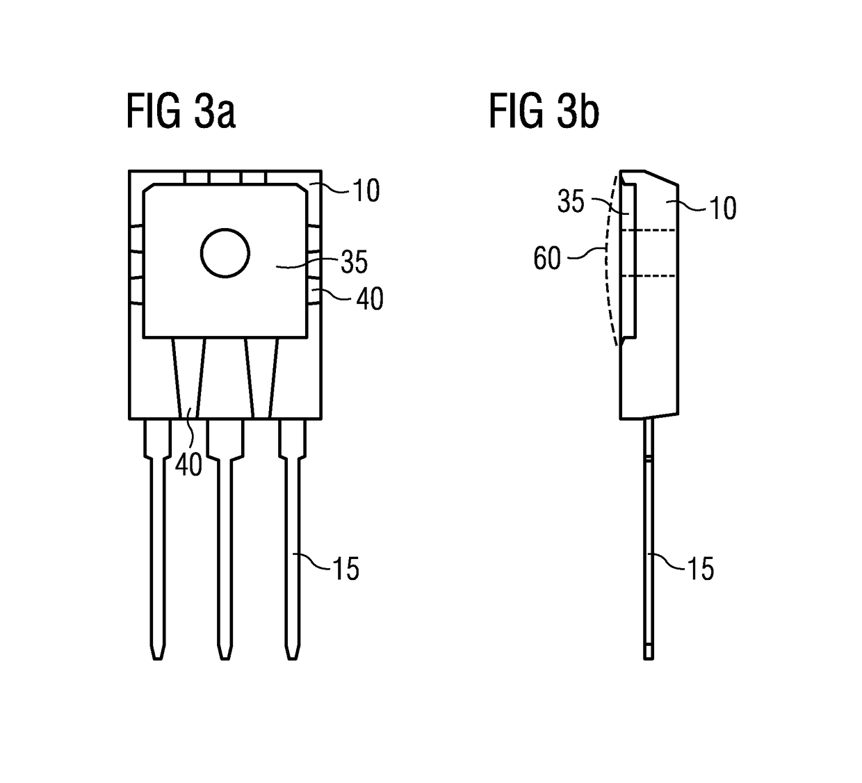 Semiconductor housing with rear-side structuring