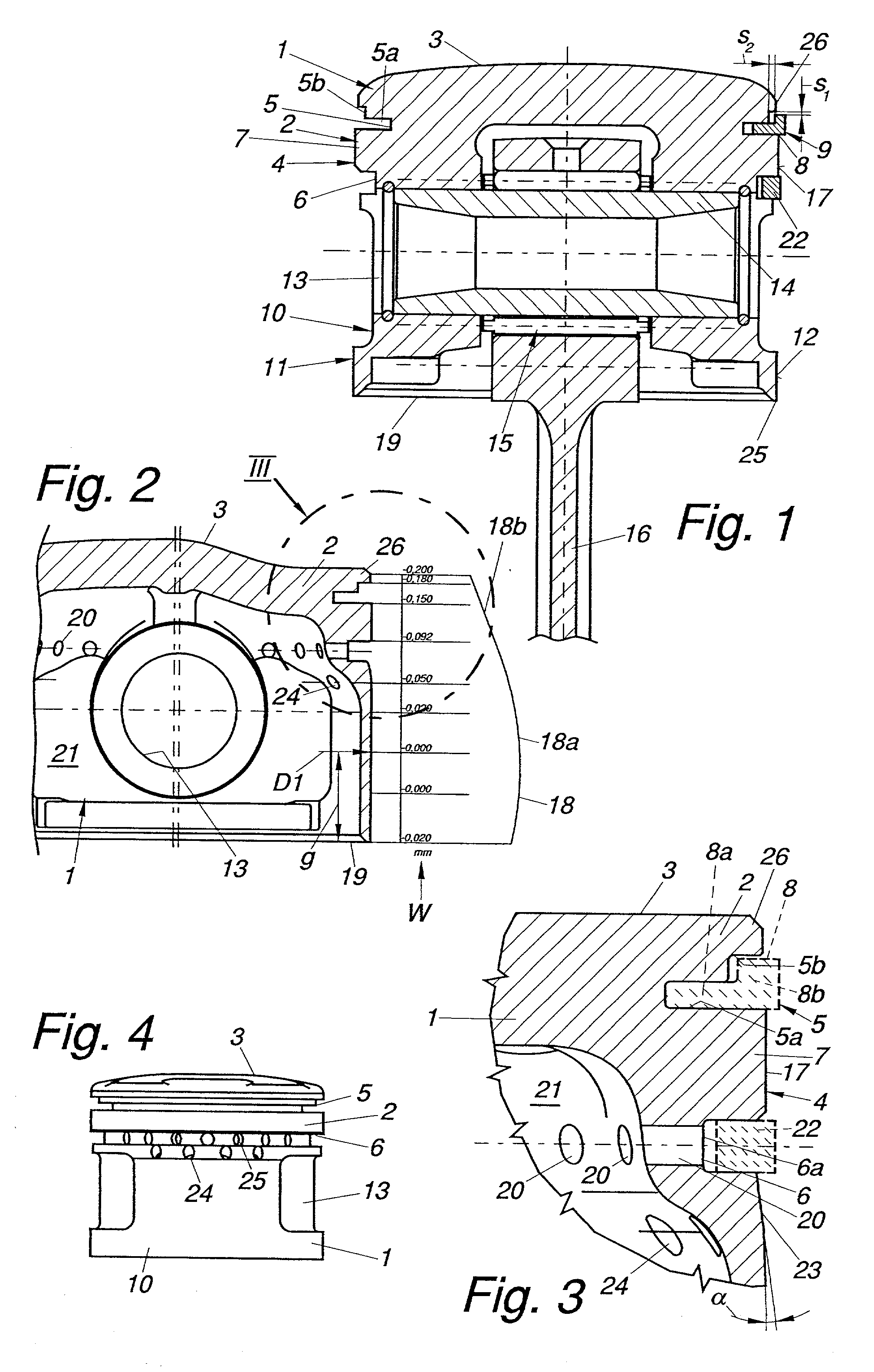 Piston for a four-stroke internal combustion engine