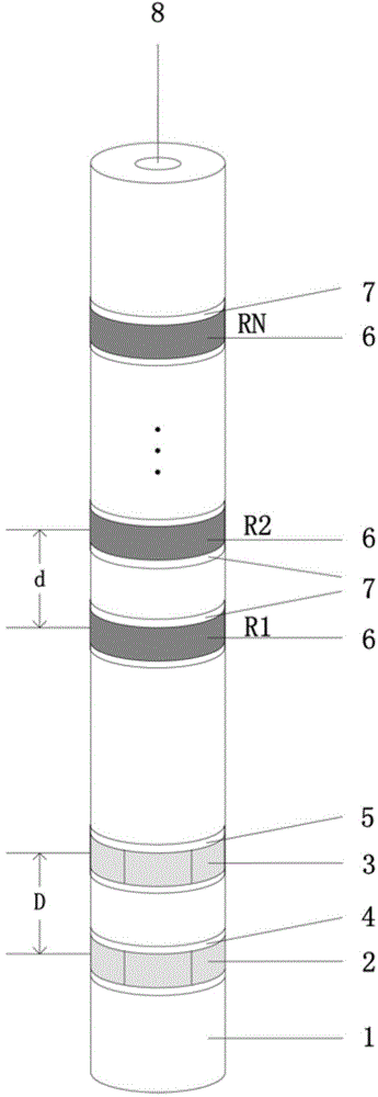 Acoustic logging while drilling method and device based on double-source flyback technology