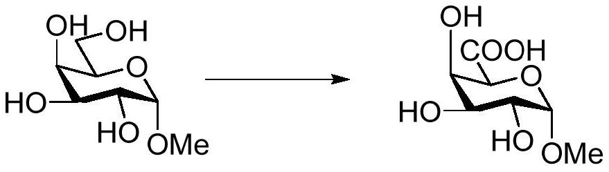 A kind of method for catalyzing oxidation of pyranoside to synthesize uronic acid