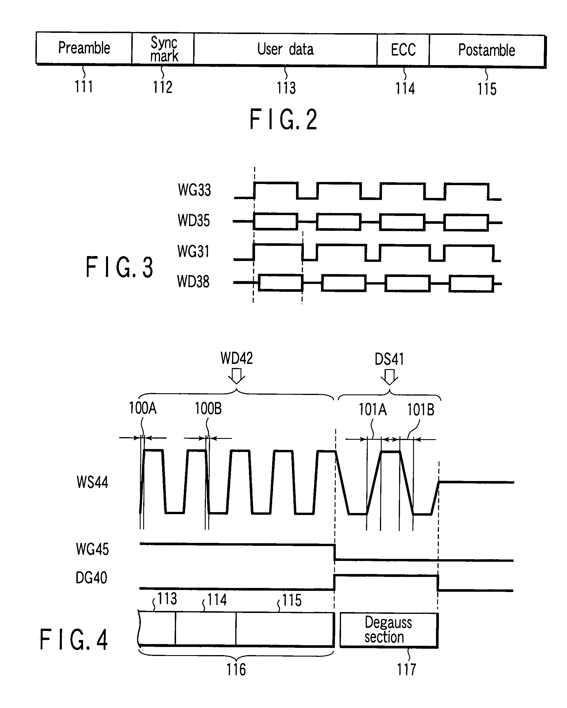 Head amplifier circuit with function for degaussing residual magnetism of recording head