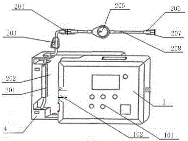 Safe drug injecting pump with displacement pressure detection