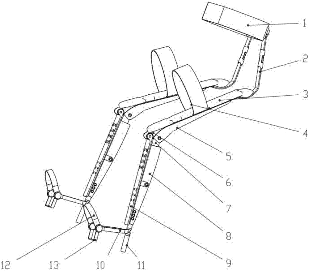 Lower limb assisted exoskeleton based on gravity support