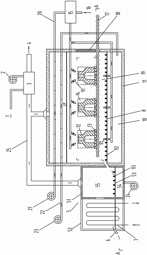 Device and method for pneumatic desanding and sand regeneration of castings