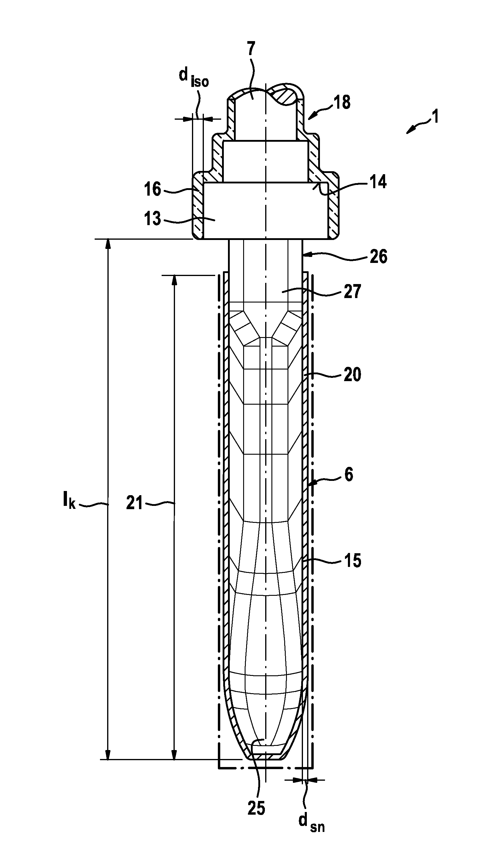 Press-in pin for an electrical press-in connection between an electronic component and a substrate plate
