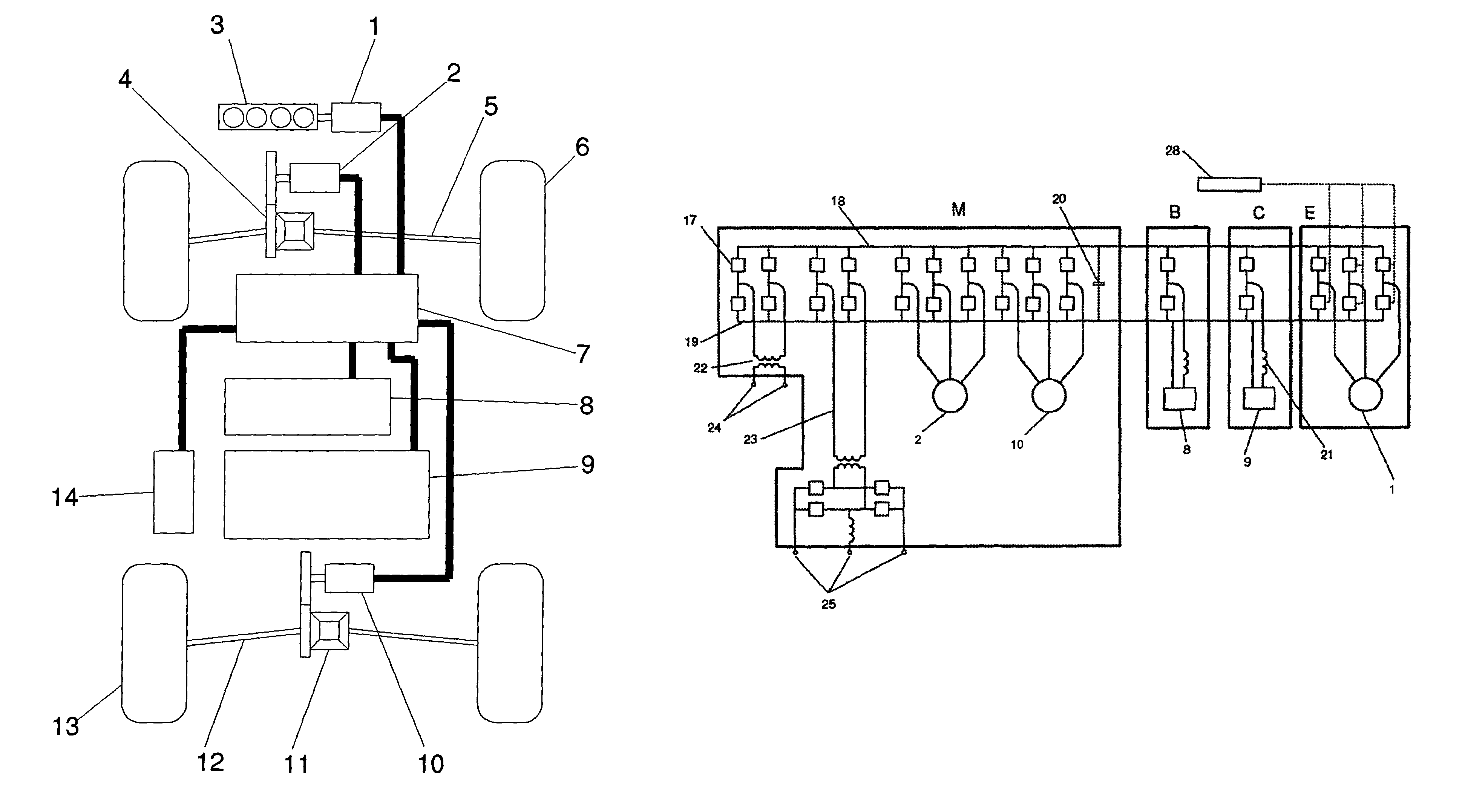 Method and apparatus for power electronics and control of plug-in hybrid propulsion with fast energy storage