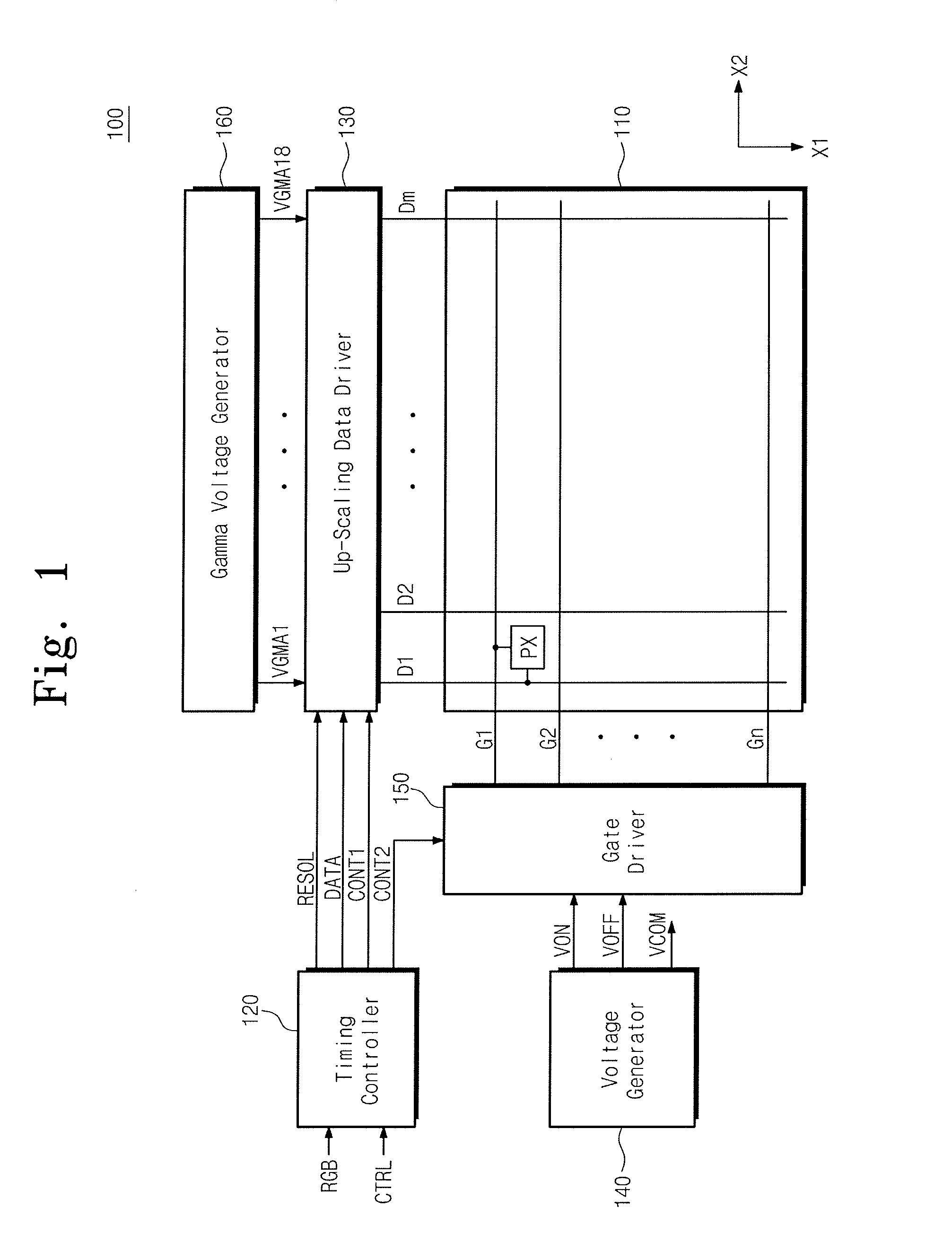 Data driver with up-scaling function and display device having the same