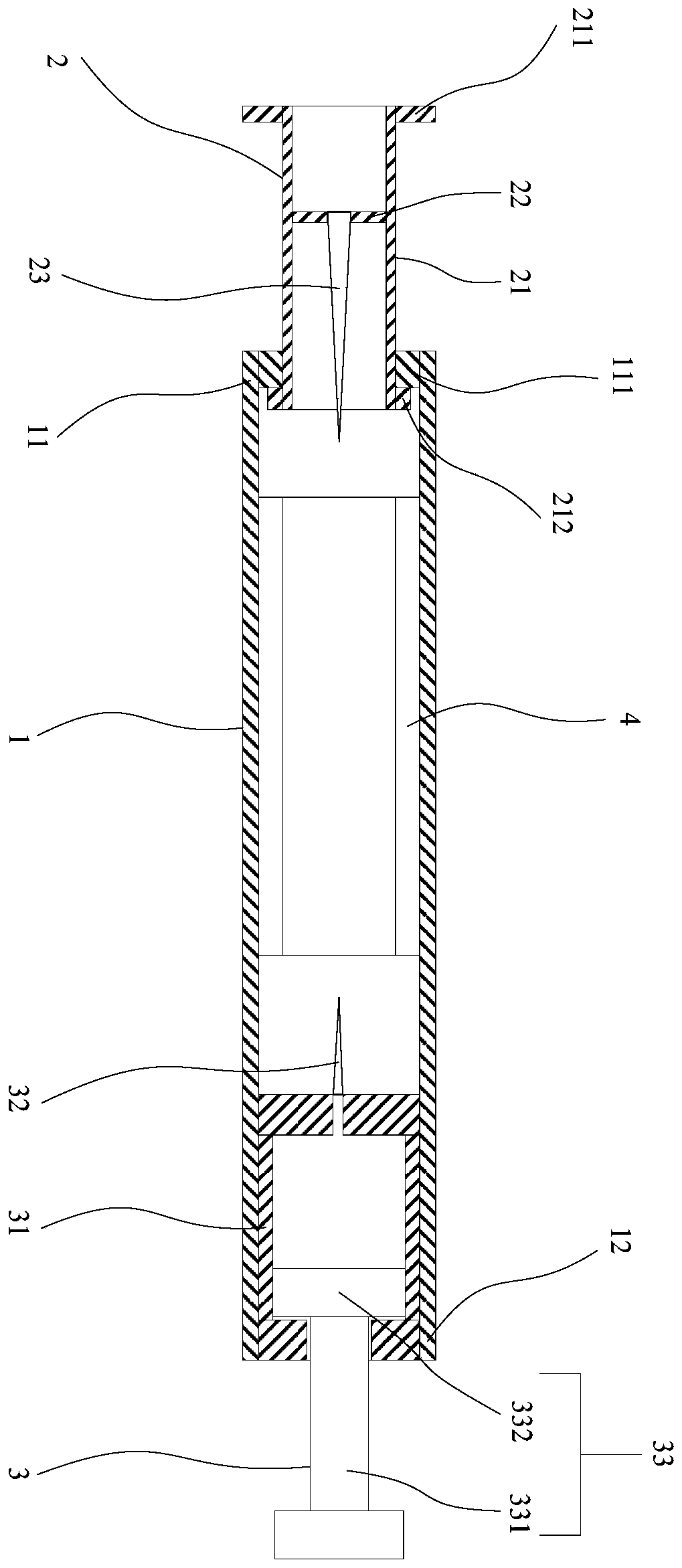 Straight pipeline liquid taking-out device and liquid taking-out method