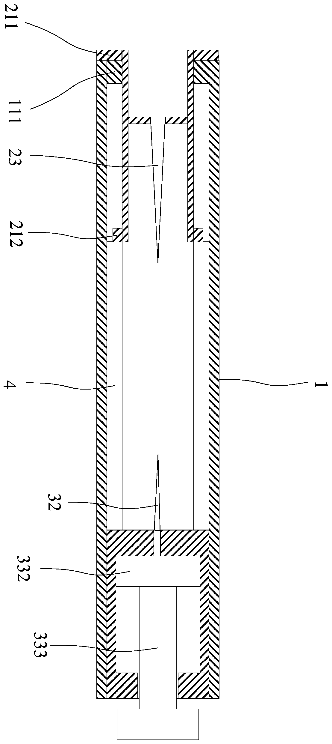 Straight pipeline liquid taking-out device and liquid taking-out method