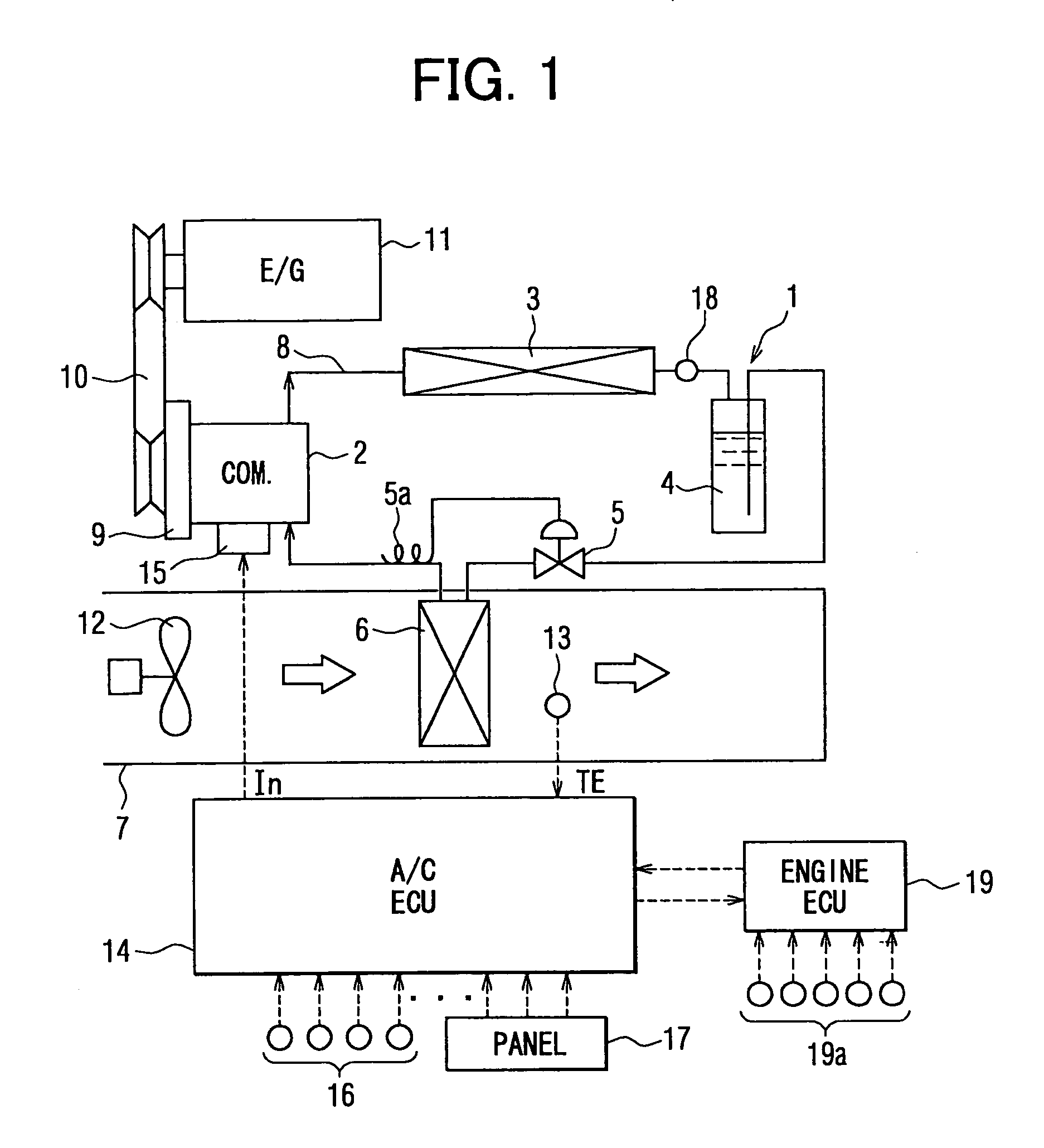 Vehicle air conditioner with discharge capacity control of compressor