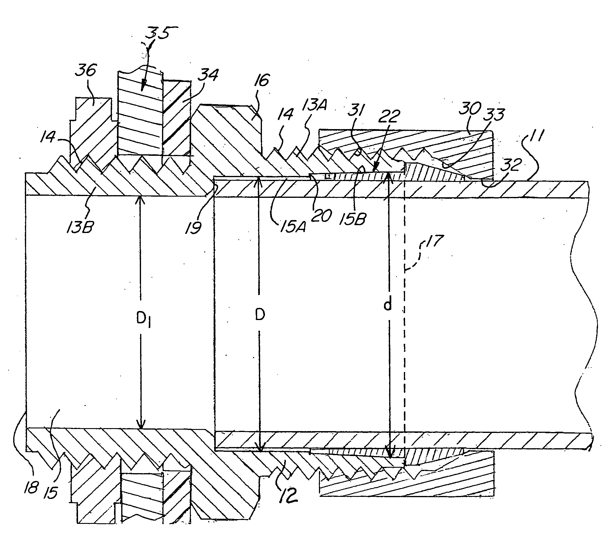 Electrical connection assembly with unitary sealing and compression ring