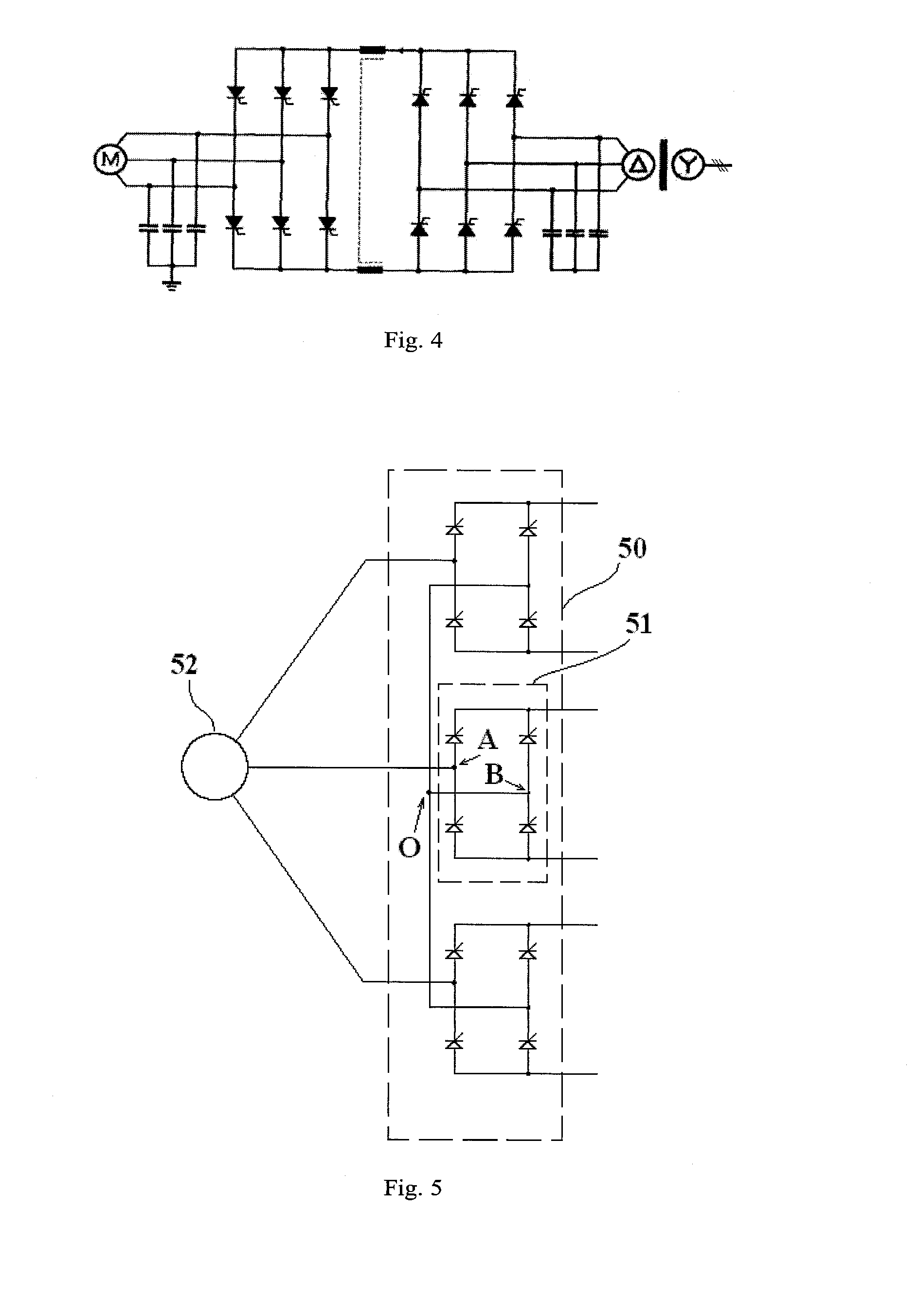 Converting device of electrical energy