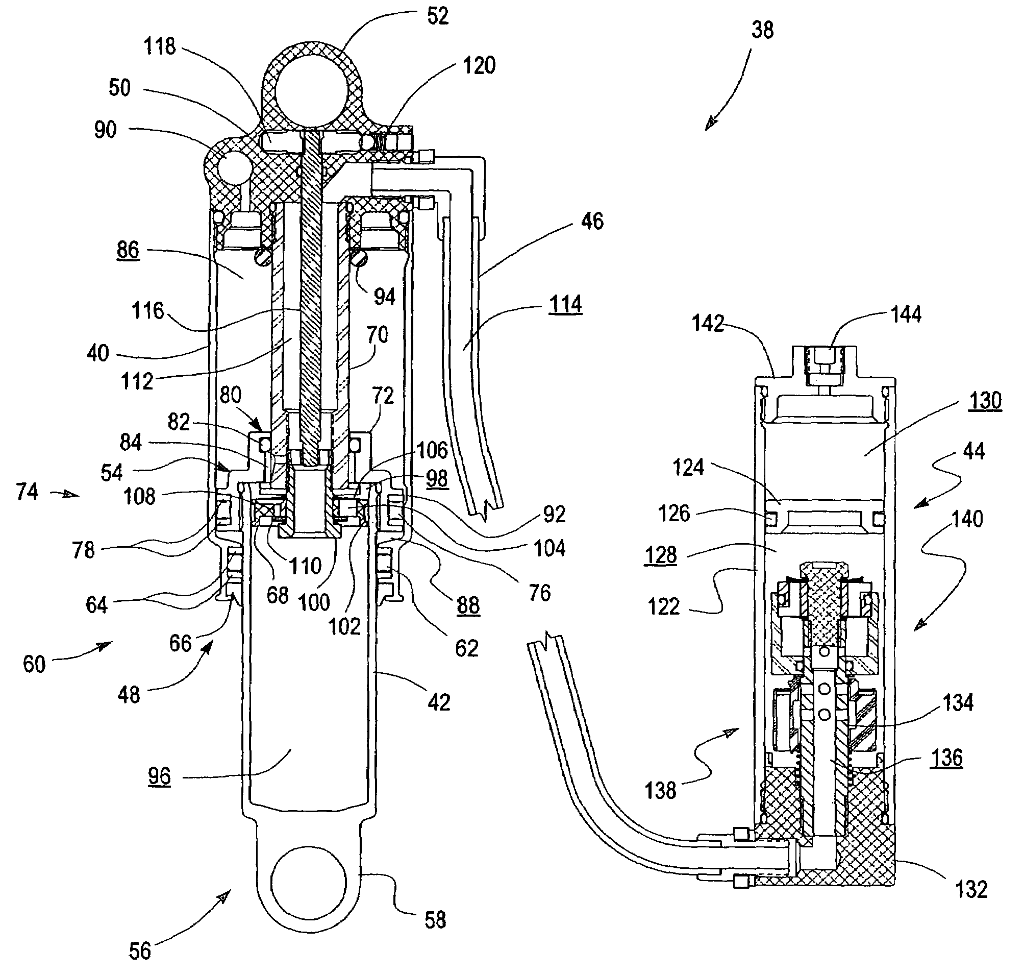 Inertia valve shock absorber