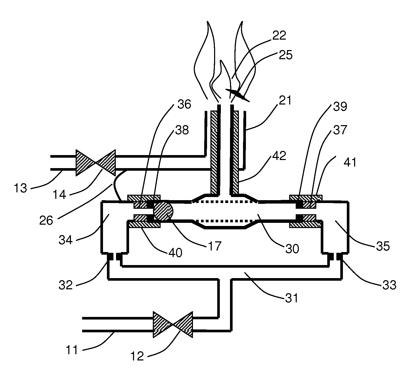 Propellant flow actuated piezoelectric igniter for combustion engines
