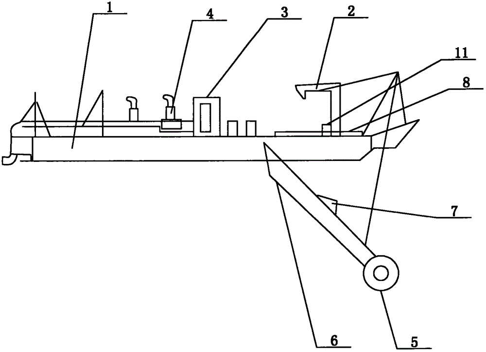 Operating mechanism of bucket-wheel dredger