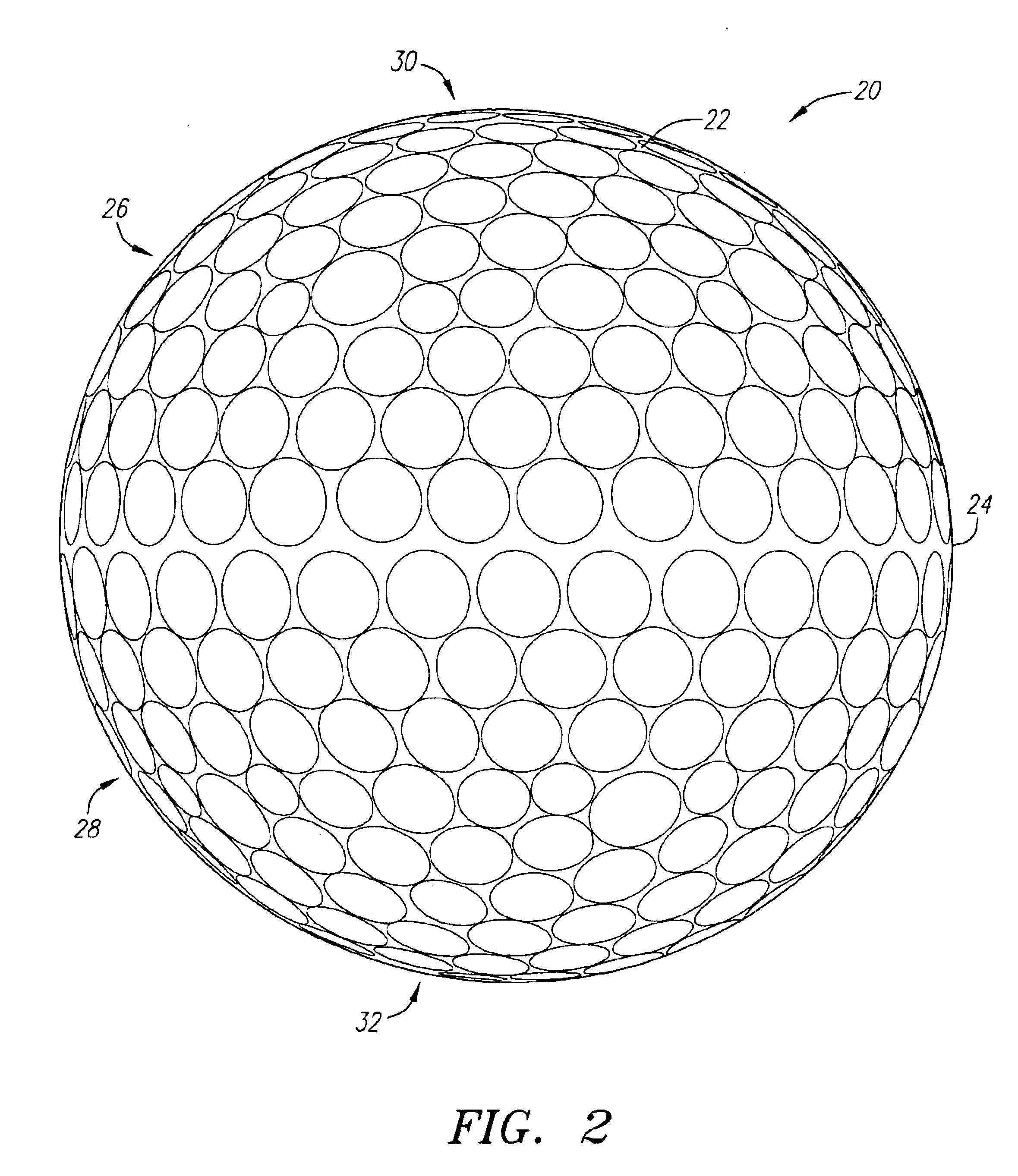 Aerodynamic pattern for a golf ball