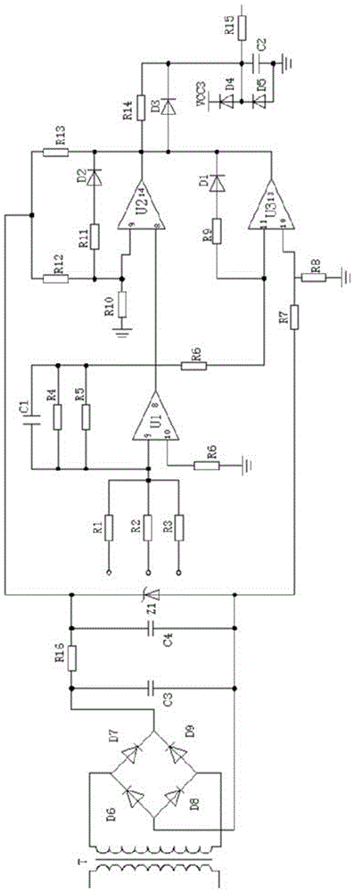 Fault earthing detection circuit powered based on filtering by PI filter