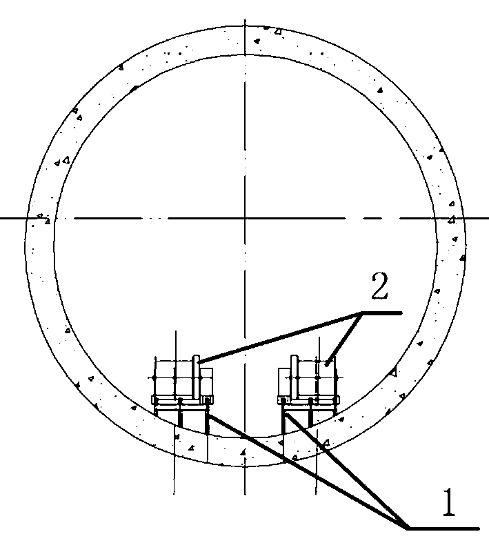 Method for mounting inclined shaft internal pressure steel tube