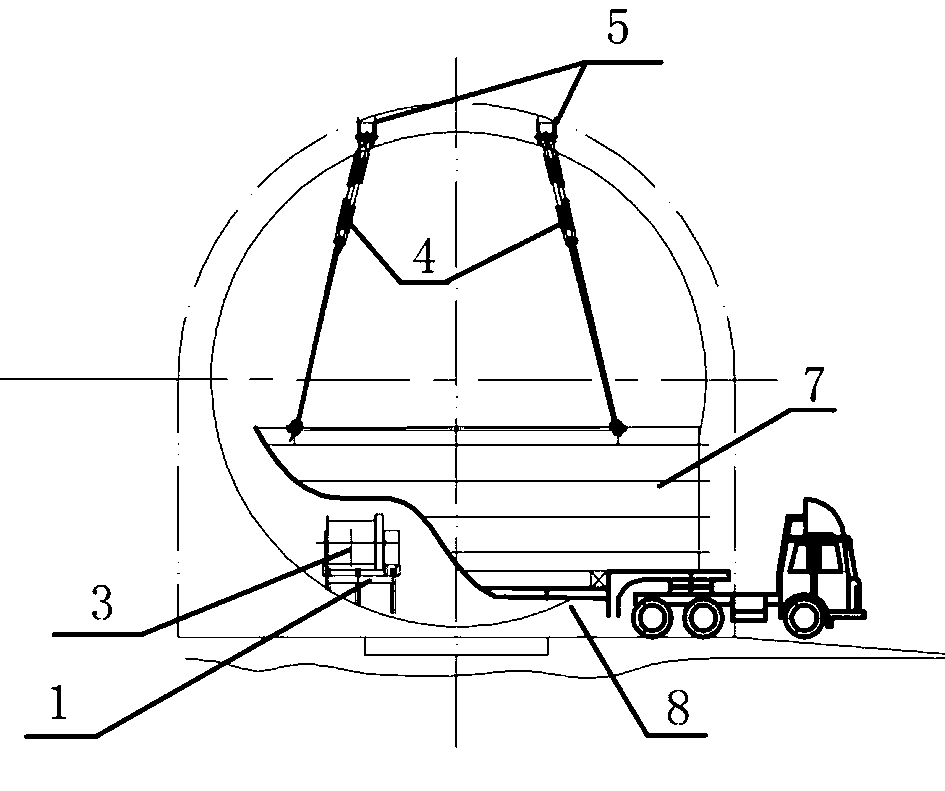Method for mounting inclined shaft internal pressure steel tube