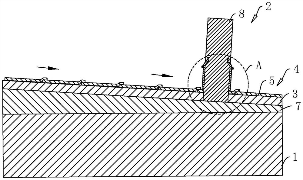 Waterproof structure of building roof and construction method thereof